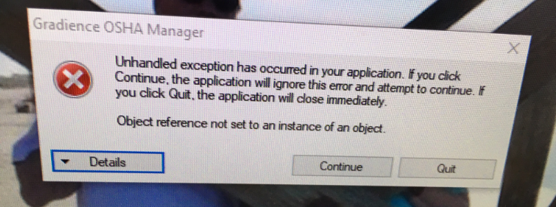 OSHA_unhandled_exception.PNG